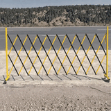 Base Guard 2.5m Expandable Steel Safety Barrier With Wheels- Yellow