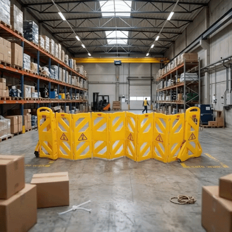 Base Guard 3.8m Expandable Plastic Safety Barrier - Yellow