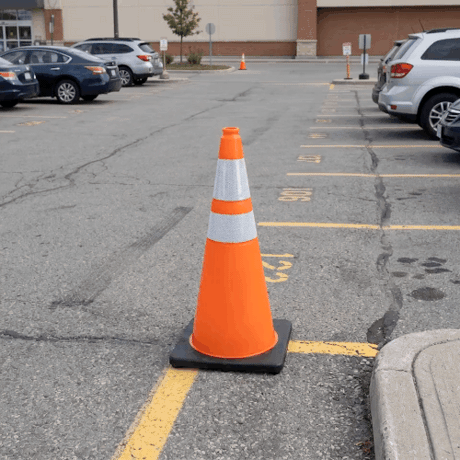 Base Guard Reflective Traffic Cone with High Strength Film - 900mm