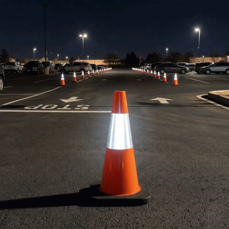 Base Guard Reflective Traffic Cone with Rubber Base