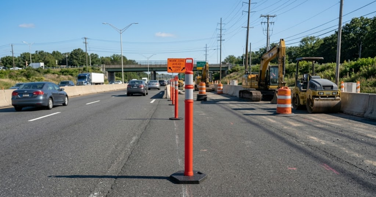 Base Guard Traffic Delineator Post with Weighted Base