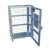 Metal cage with open door on a white background