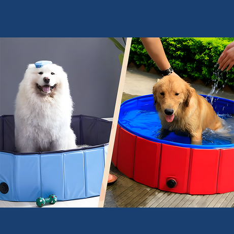 Floofi Foldable PVC Pet Pool XL 120cm x 30cm - Red Circle