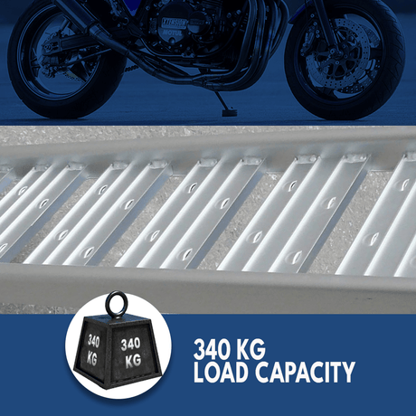 Heeve 340kg 2.2m x 300mm Folding Aluminium Motorcyle Ramp