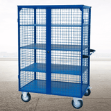 Heeve Workshop Equipment Heeve Heavy-Duty Mesh Cage Trolley With Sheet Metal Shelves