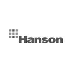 Hanson logo in black and white