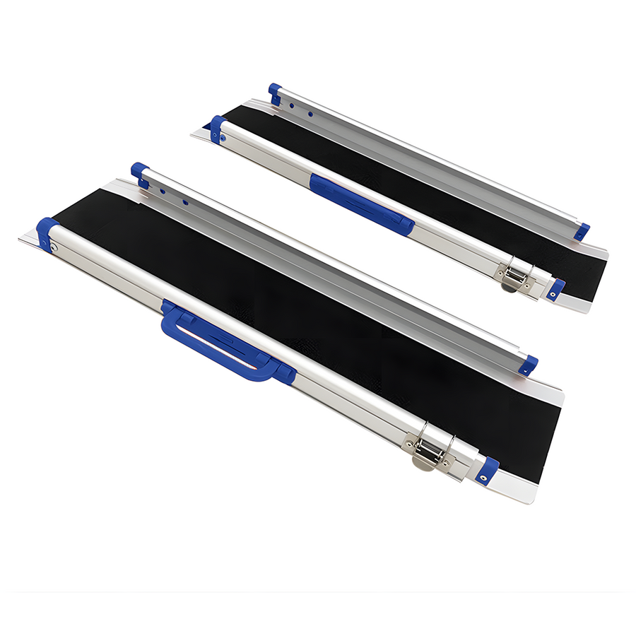Light Blue Ramp Heeve Premium Telescopic Wheelchair Ramp with High Traction Surface ...