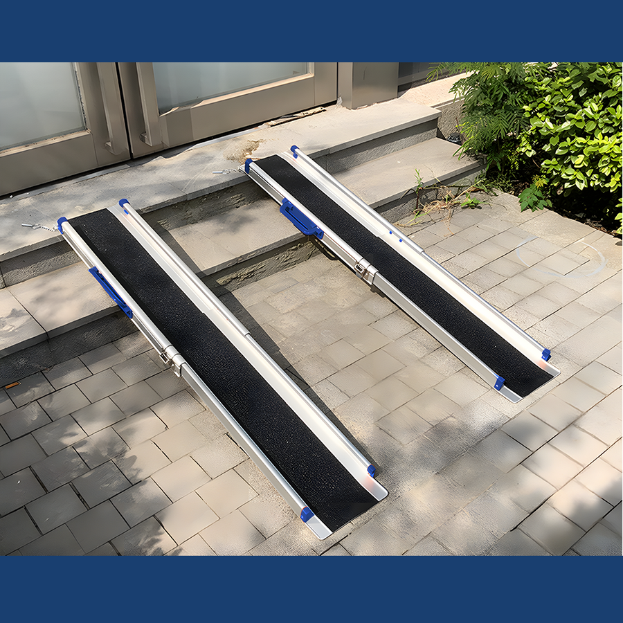 Telesopic Ramp Heeve Premium Telescopic Wheelchair Ramp with High Traction Surface ...