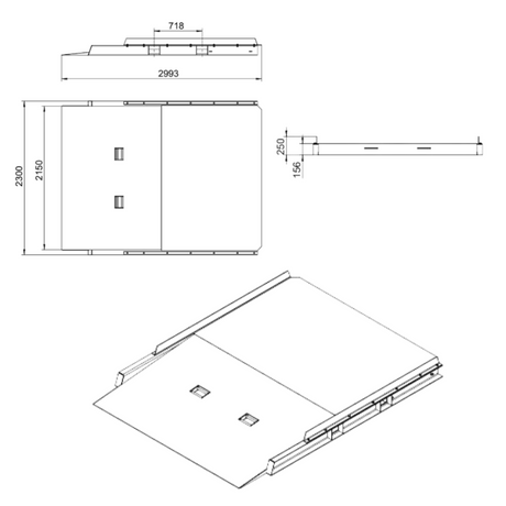 Detailed line diagram showing mounting and installation specifications of the dock plate.