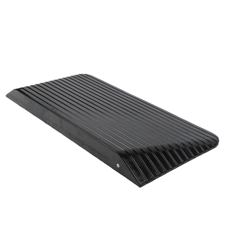 Black rubber ramp on a white background