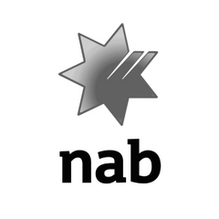 NAB bank logo in black and white