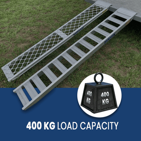 Whipps 400kg Non-Folding Aluminium Motorcycle Ramp, Single