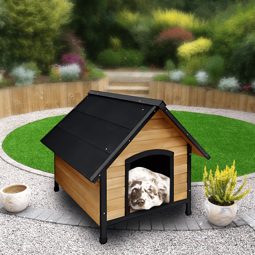i.Pet Outdoor Wooden Dog Kennel House Extra Large Ramp Champ