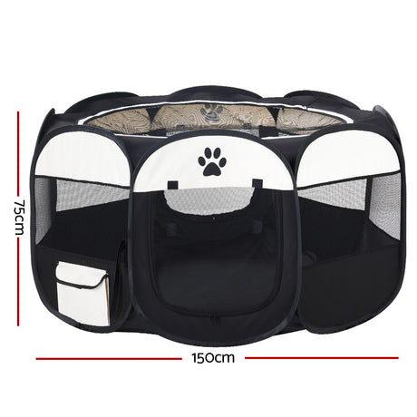 i.Pet 8 Panel Playpen Enclosure Crate Puppy Fence 3XL - playpen with 150cm by 75cm dimensions