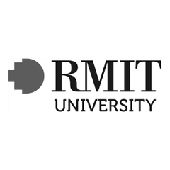 RMIT University logo in black and white