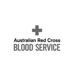 Australian Red Cross Blood Service logo in black and white