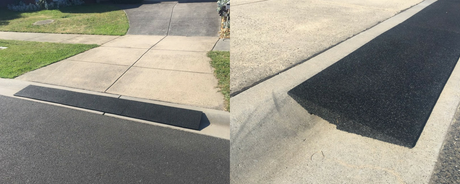 Heeve Driveway Rec. Rubber Kerb Ramp 1m Sections for Rolled-Edge Kerb