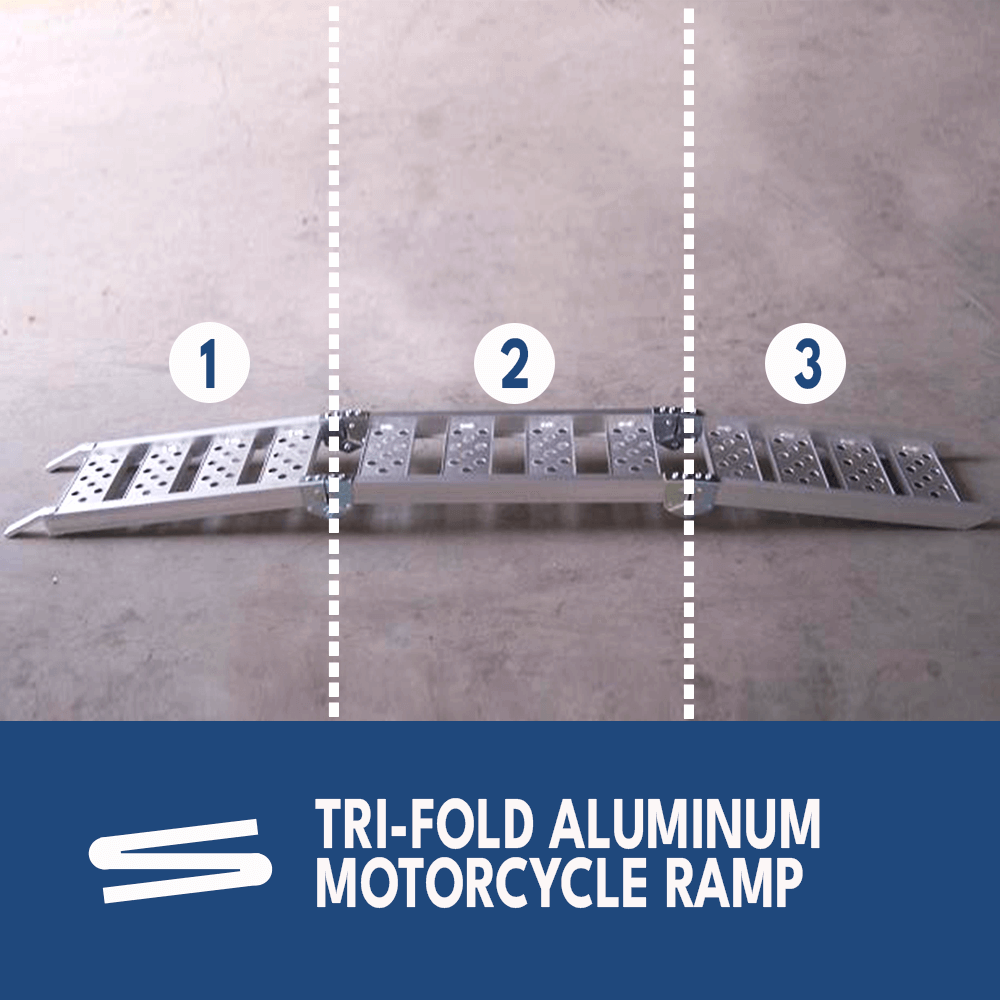 Heeve 340kg Tri-fold Aluminium Motorcyle Ramp
