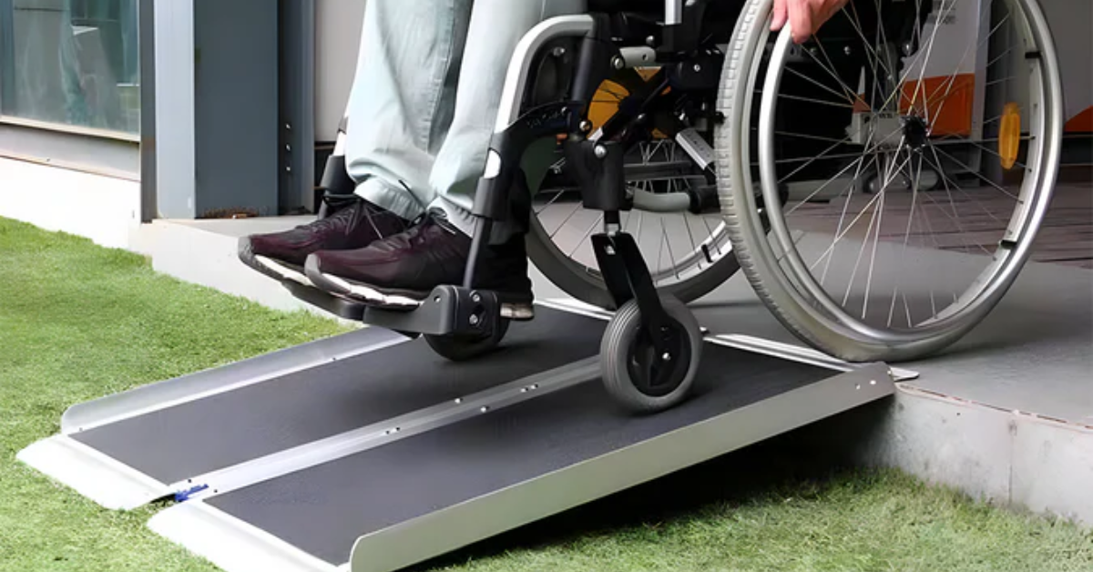 Get a wheelchair over the step