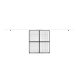 Technical drawing showing a double wire mesh gate with extended top rail.