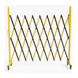 Yellow and black safety barrier on a white background