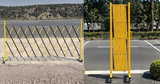Base Guard 2.5m Expandable Steel Safety Barrier With Wheels- Yellow