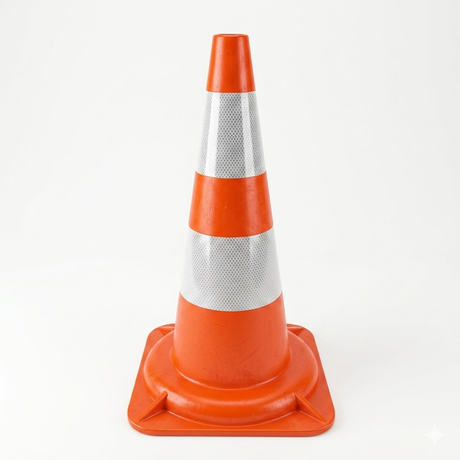 Base Guard Dual Reflective Traffic Cone  on white background