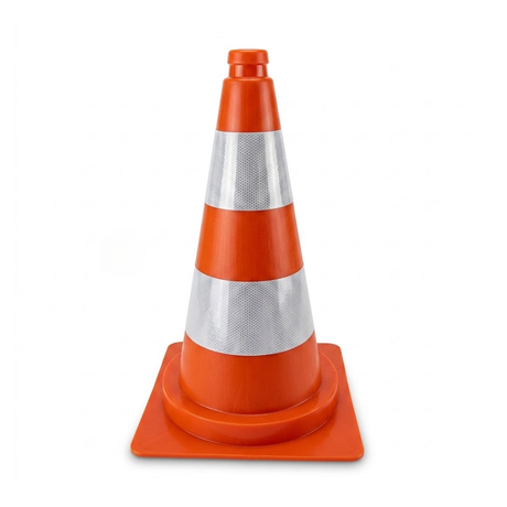 Base Guard Dual Reflective Traffic Cone on white background