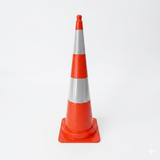 Base Guard Dual Reflective Traffic Cone on white background