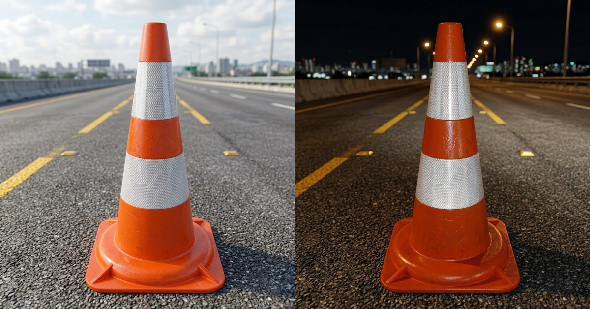 Base Guard Dual Reflective Traffic Cone