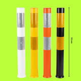 Base Guard Reflective Parking Bollard with height dimension on green background