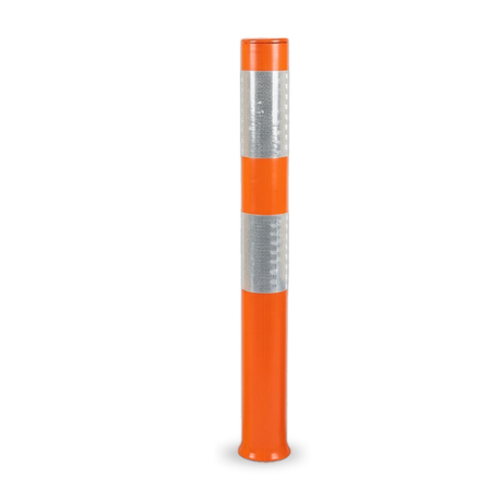 Orange Base Guard Reflective Parking Bollard on white background