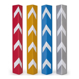 Multiple colours of Base Guard Reflective Plastic Corner Guard on White Background