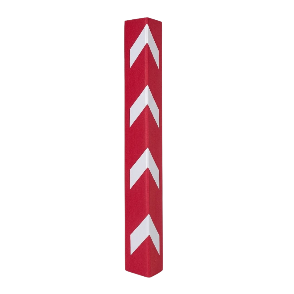 Red Base Guard Reflective Plastic Corner Guard on White Background