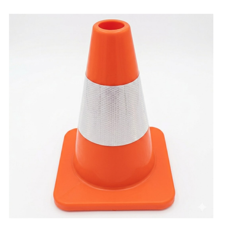Base Guard Reflective Traffic Cone on white background