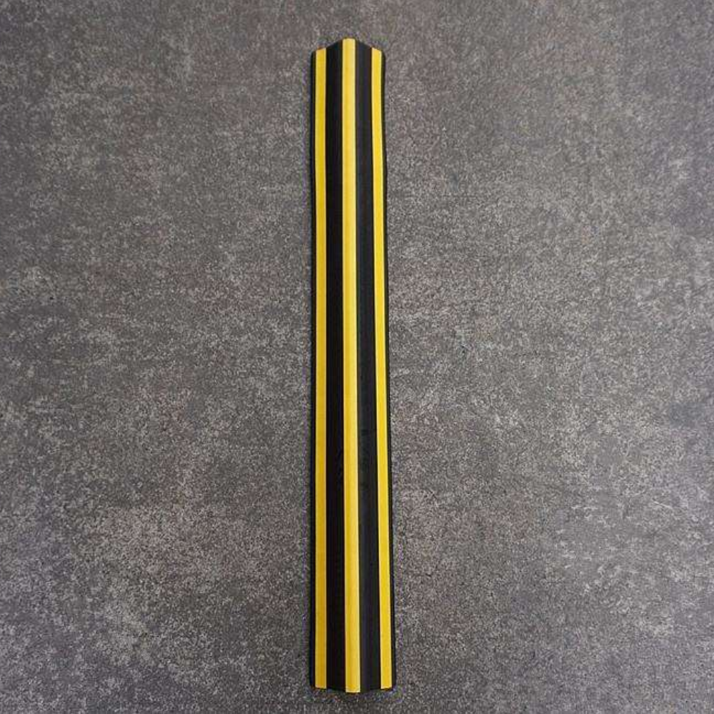 Base Guard Stainless Steel Reinforced Rubber Corner Guard on concrete surface