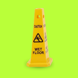 Base Guard Wet Floor Caution Cone on lemon green background