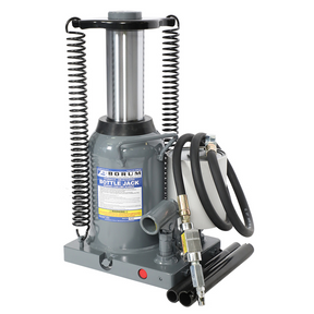 Borum Hydraulic Bottle Jack 30T Capacity - full bottle jack, extended ram, white background
