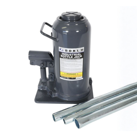 Front view of Borum Industrial Hydraulic Bottle Jack - 30 Tonne Capacity