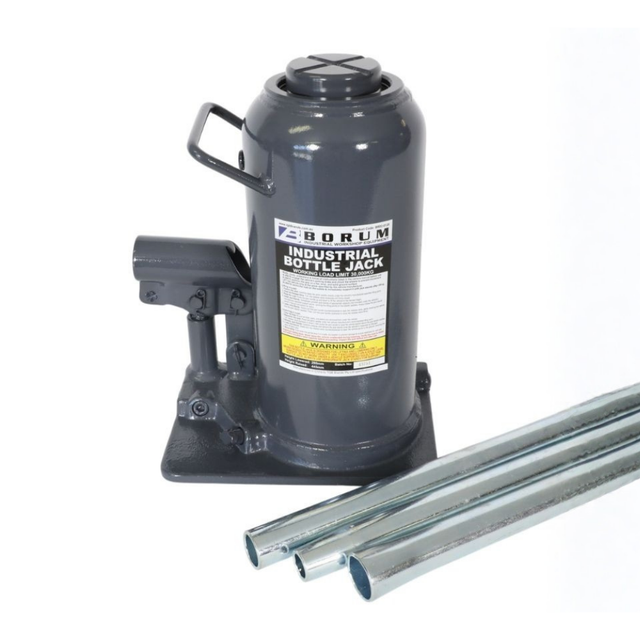 Front view of Borum Industrial Hydraulic Bottle Jack - 30 Tonne Capacity