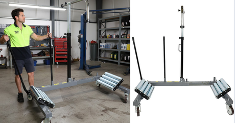 Borum Industrial Hydraulic Steel Wheel Dolly - 1200kg Capacity