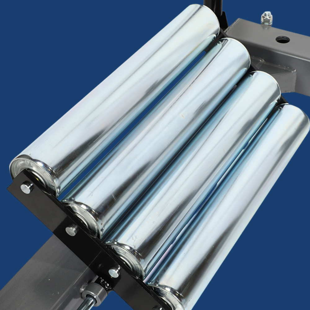 Metal rollers on a blue background