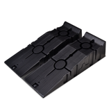 Set of black plastic ramps on a white background