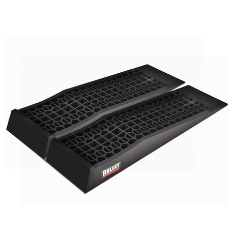 Black rubber ramps with 'Bullett' branding on a white background