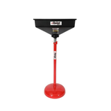Black funnel with red stand on a white background