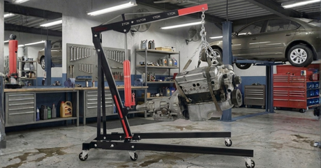 Fiernero Folding Hydraulic Engine Crane Hoist Stand - 2 Tonne