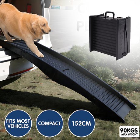 Furtastic 152cm Portable Dog Pet Ramp - Black