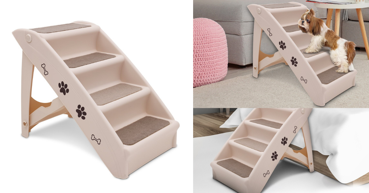 Furtastic 50cm Anti-Slip Foldable Pet Steps & Stairs - White