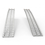 Two aluminium  ramps on a white background