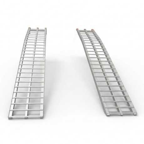Two aluminium  ramps on a white background